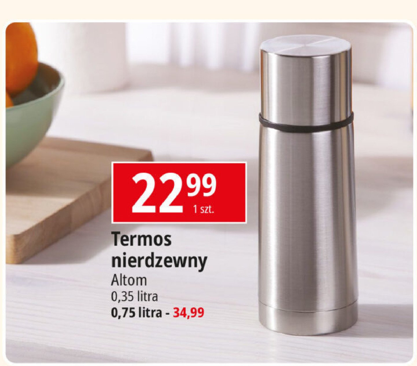 Termos nierdzewny 750 ml Altom promocja w Leclerc