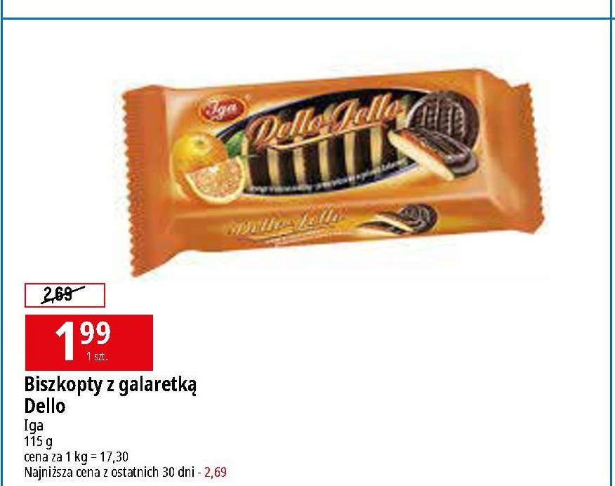 Biszkopty z galaretk膮 dello jello pomara艅czowe Iga promocja w SPAR