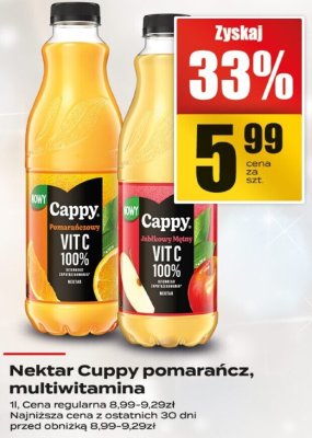 Nektar Cappy pomarańcz, multivitamina promocja w Supeco