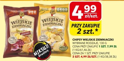Chipsy wiejskie ziemniaczki wybrane rodzaje promocja w Top Market