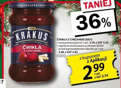 Ćwikła z chrzanem Krakus 300 g promocja w Selgros