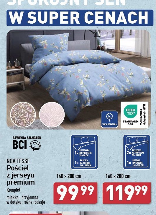 Komplet pościeli mako-jersey 160 x 220 + 2x 70 x 80 cm Novitesse promocja