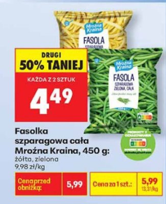 Fasolka szparagowa cała Mroźna Kraina, 450 g promocja w Biedronka