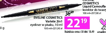 Eyeliner i kredka do oczu ultra black EVELINE VARIETE 2IN1 EYELINER promocja