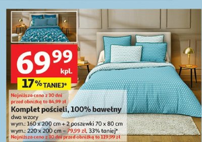 Komplet pościeli 100% bawełny promocja w Auchan