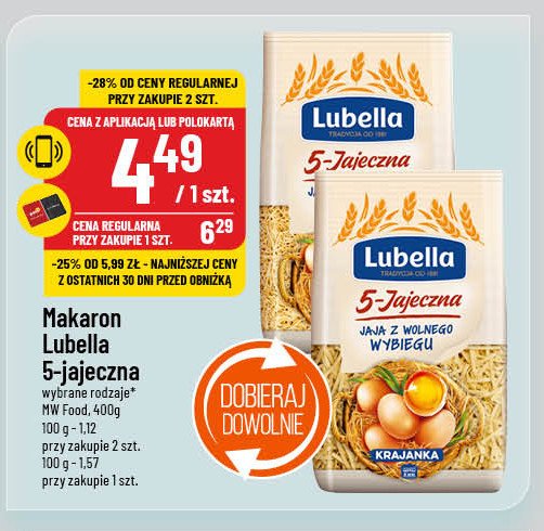 Makaron 5-jaj krajanka Lubella promocja