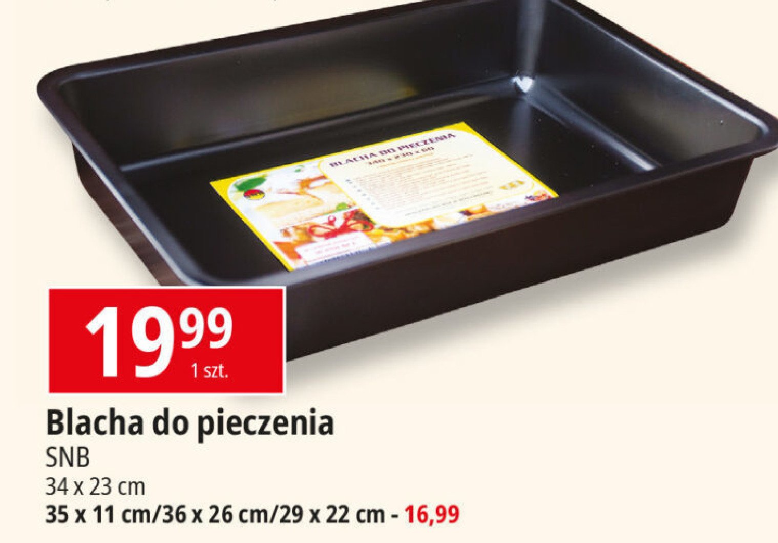 Blacha do pieczenia 36 x 26 cm Snb promocja w Leclerc