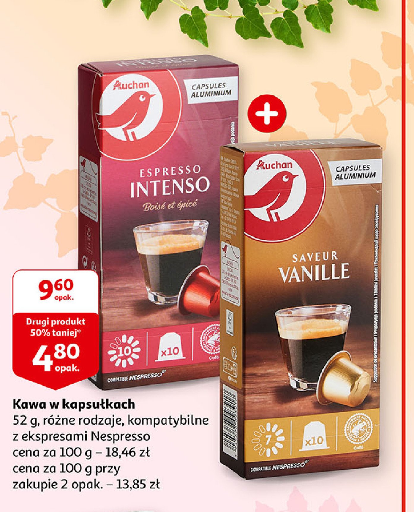 Kawa vanille Auchan różnorodne (logo czerwone) promocja