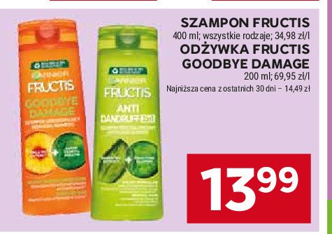 Szampon przeciwłupiezowy Garnier fructis anti dandruff promocja