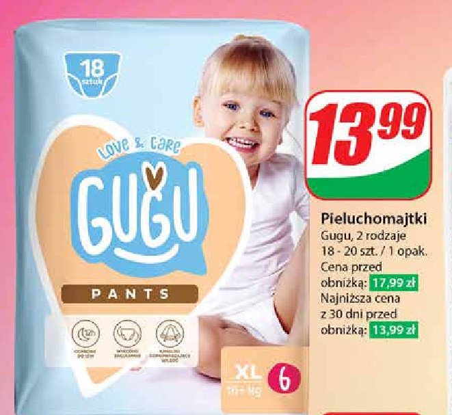 Pieluchomajtki xl 6 Gugu pants promocja