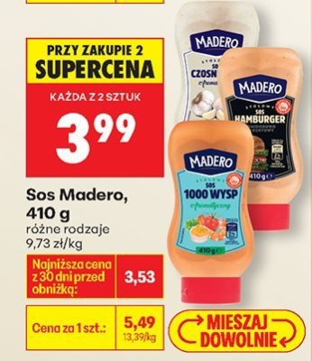 Sos Madero, 410 g, różne rodzaje promocja w Biedronka