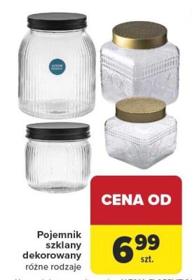 Pojemnik szklany dekorowany różne rodzaje promocja w Carrefour