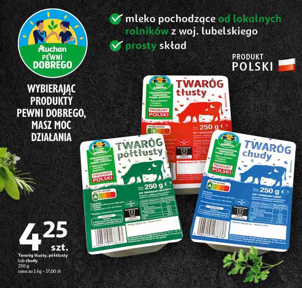 Twaróg chudy Auchan pewni dobrego promocja