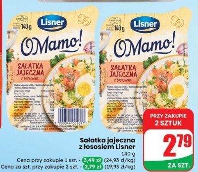 Sałatka jajeczna z łososiem Lisner O Mamo! promocja w Dino