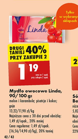 Myd艂o pistacja i kokos Linda promocja
