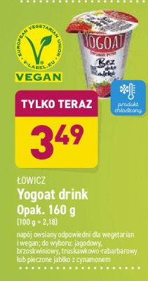 Yogoat jogurt owsiany jagodowy Łowicz bez deka mleka promocja