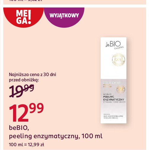 Peeling stymulujący wzrost włosów Be bio promocja w Rossmann