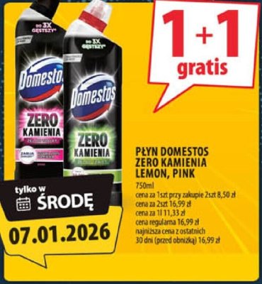 Płyn Domestos Zero Kamienia Lemon, Pink promocja w Arhelan