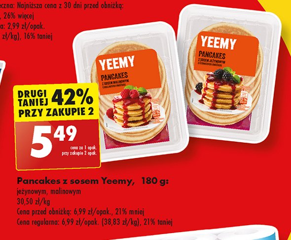 Pancakes z sosem malinowym Yeemy promocja