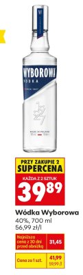 Wódka Wyborowa 40%, 700 ml promocja w Biedronka