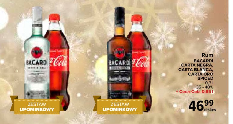 Rum + coca-cola Bacardi carta oro promocja