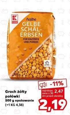 Groch żółty połówki łuskany K-classic promocja