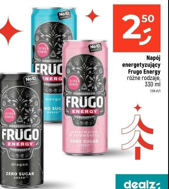 Napój energetyczny dragon zero sugar Frugo promocja