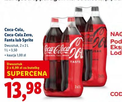 Napój gazowany Coca-Cola Zero 2x2 l promocja w Lidl