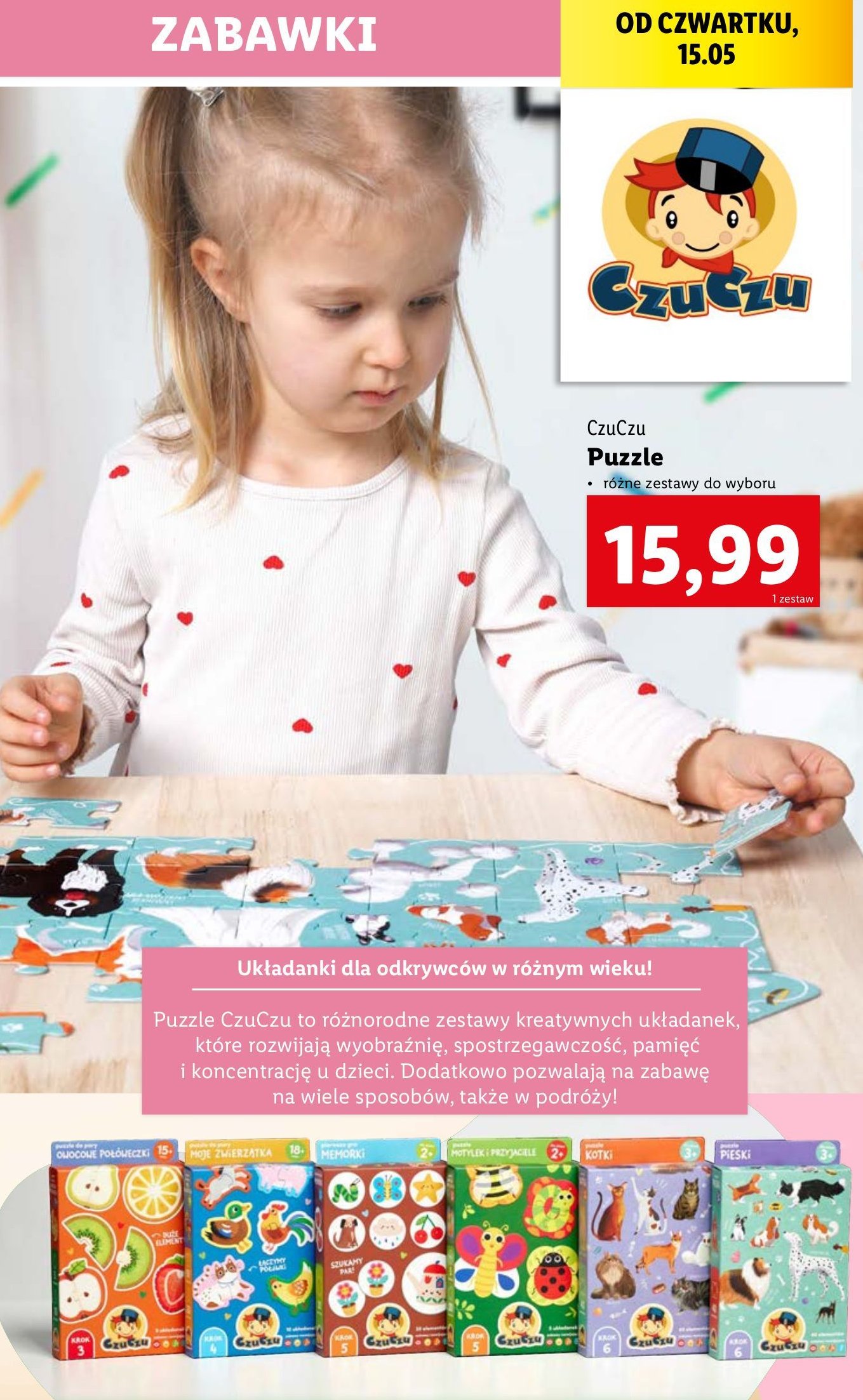 Puzzle owocowe połóweczki CZUCZU promocja w Lidl