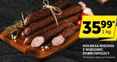 Kiełbasa Wiejska z Wadowic Dobrowolscy promocja w Euro Sklep