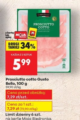 Prosciutto cotto Gusto Bello promocja w Biedronka