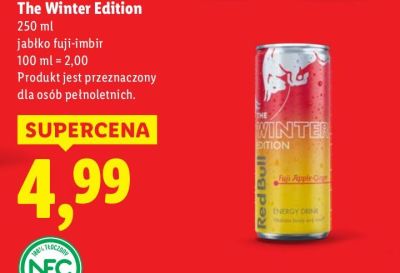 Napój energetyczny The Winter Edition jabłko fuji-imbir Red Bull promocja