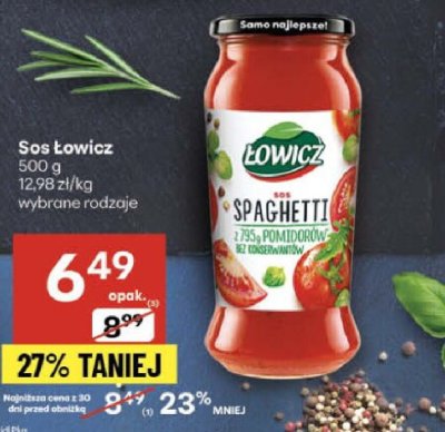 Sos Łowicz do spaghetti promocja w Delikatesy Centrum