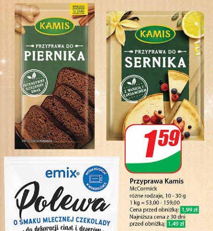 Przyprawa do sernika i mas serowych Kamis promocja