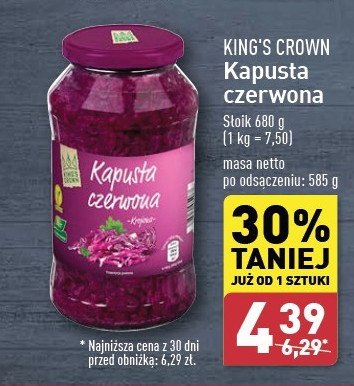 Kapusta czerwona King's crown (aldi) promocja