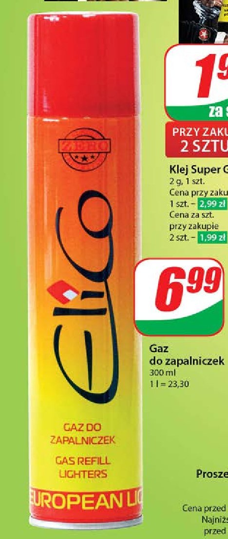 Gaz do zapalniczek bamaz Elico promocja w Dino