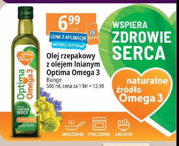 Olej Optima omega3 Optima kruszwica promocja w Leclerc