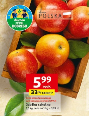 Jabłka szkolne promocja w Auchan