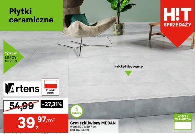 Gres szkliwiony MEDAN promocja w Leroy Merlin