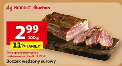 Boczek wędzony surowy promocja w Auchan