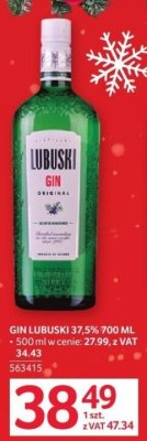 Gin Lubuski 37,5% 700 ml promocja w Selgros