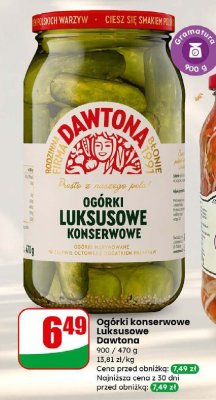 Ogórki konserwowe Luksusowe Dawtona promocja w Dino