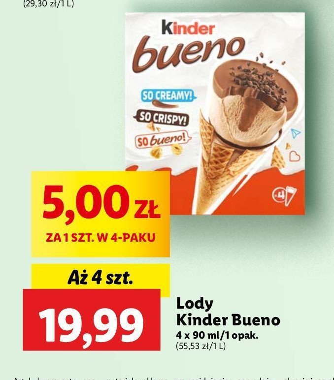 Lody orzechowe Kinder bueno promocja