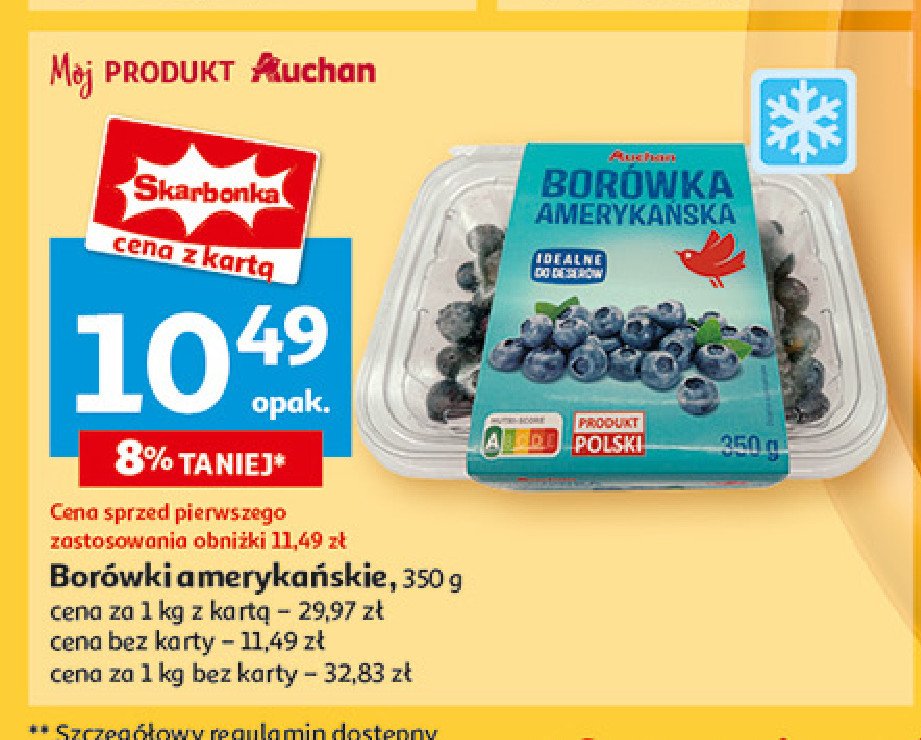 Borówka amerykańska Auchan różnorodne (logo czerwone) promocja