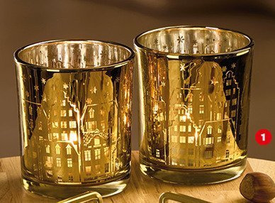 Dekoracja zestaw 2 świeczników na podgrzewacze promocja w Biedronka