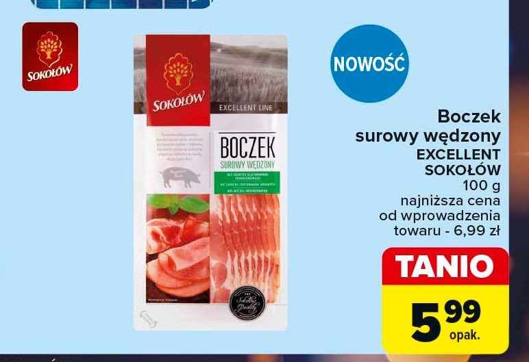 Boczek surowy wędzony Sokołów promocja