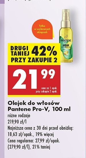 Olejek do włosów argan Pantene pro-v promocja