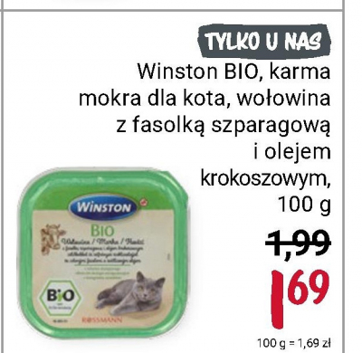 Karma dla kota z wołowiną Winston bio promocja