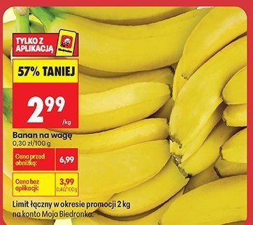 Banan na wagę promocja w Biedronka