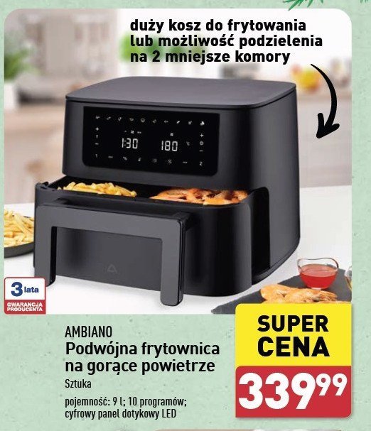 Frytkownica podwójna na gorące powietrze AMBIANO promocja